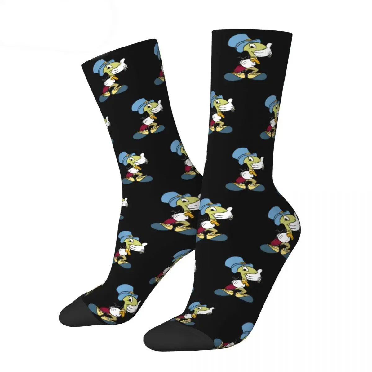 Fashion Pinocchio Jiminy Cricket Skateboard Socks New Polyester Middle Tube Socks for Women Men Non-slip