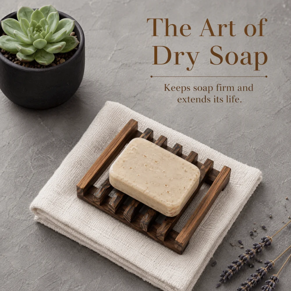 Natural Wood Soap Dish Holder Mildew Resistant Drain Rack Wooden Soap Dish Tray with Self-Draining Soap Box Storage Rack