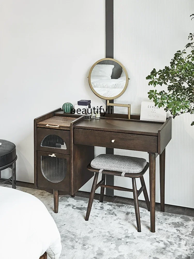 

07Nordic Solid Wood Dresser Dresser Simple Modern Makeup Table Storage Cabinet Combination
