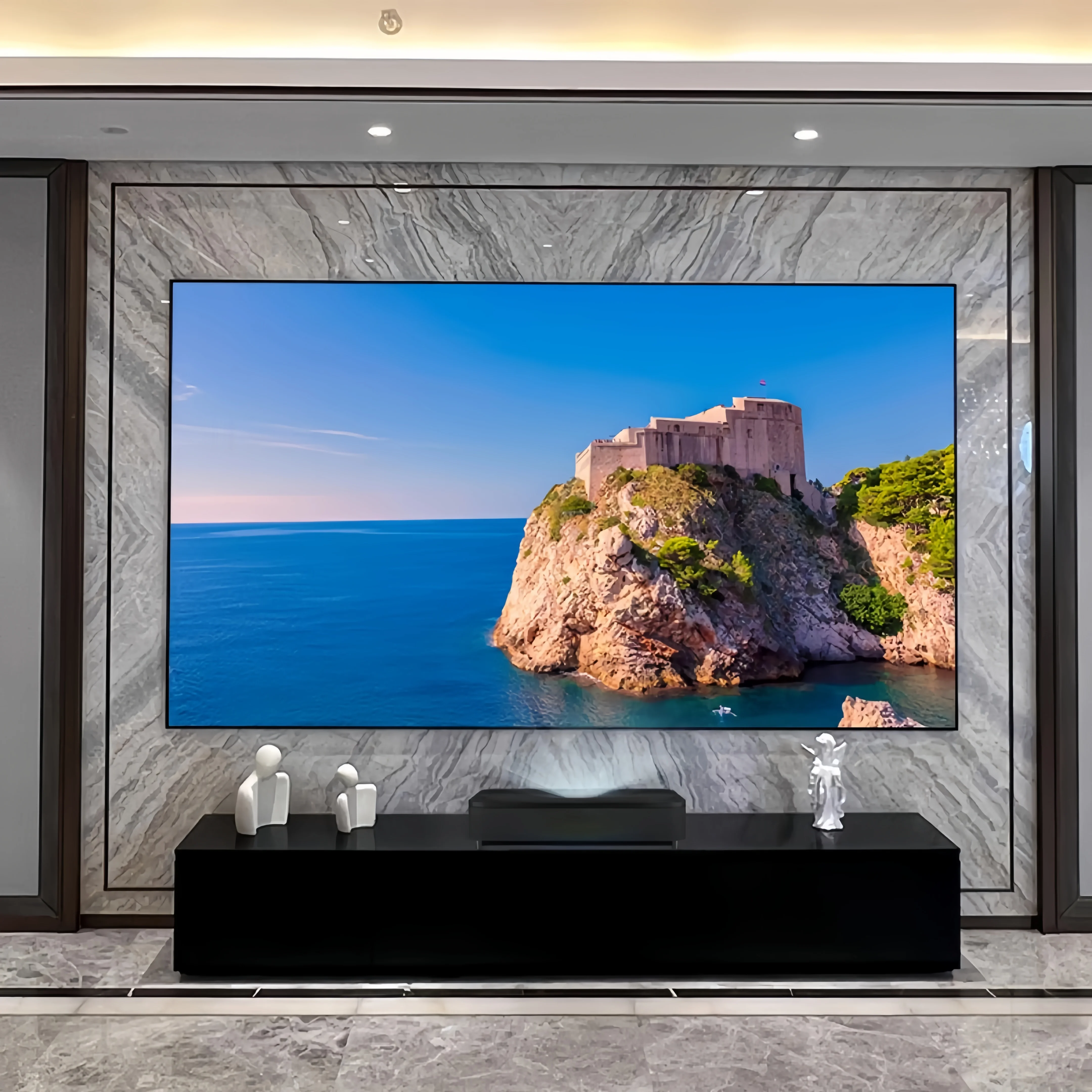 UST Throw ALR 4/8K UHD Fixed Frame Fresnel Screen 98% Ambient Light Resistance For Ultra Short Throw Projector/Laser TV