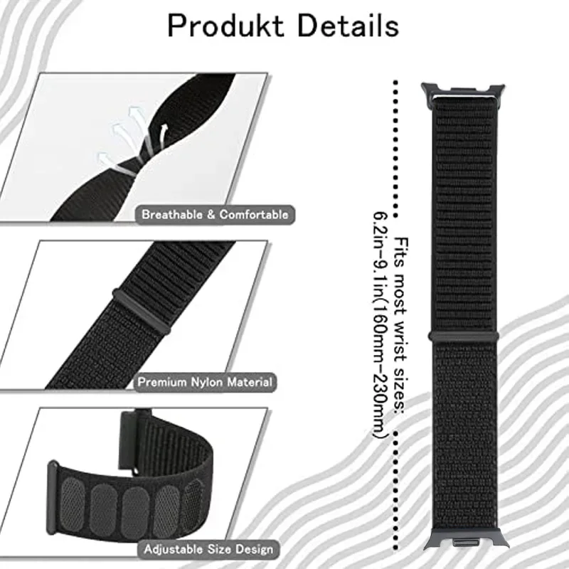 Metall-Verbindungs-Nylon-Schlaufenarmband für Samsung Galaxy Watch 9 8 40mm 44mm Offizielles Ersatzarmband Galaxy Watch 8 Classic 46mm – Detail 3