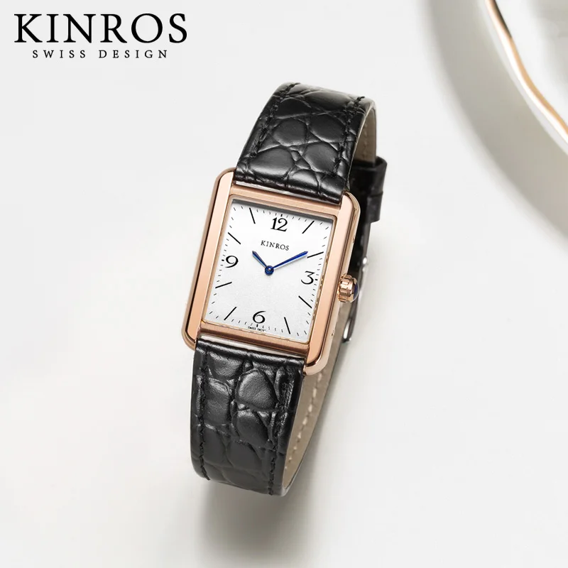 KINROS French brand Swiss movement women\'s watch women\'s retro quartz small square watch