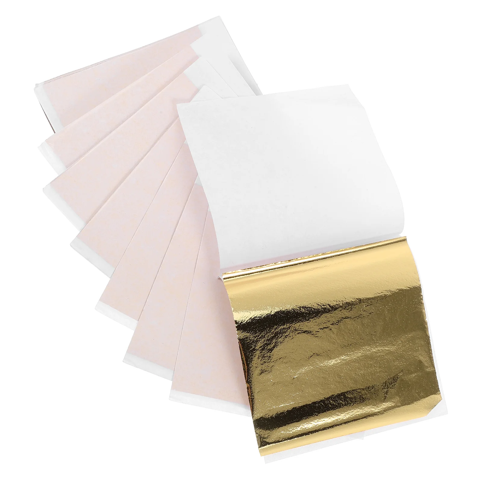 

100Pcs Gold Foil Sheets Imitation Metallic Gold Leaf Paper for Painting Crafts Decorative Art Flakes Foil Transfer Sheets