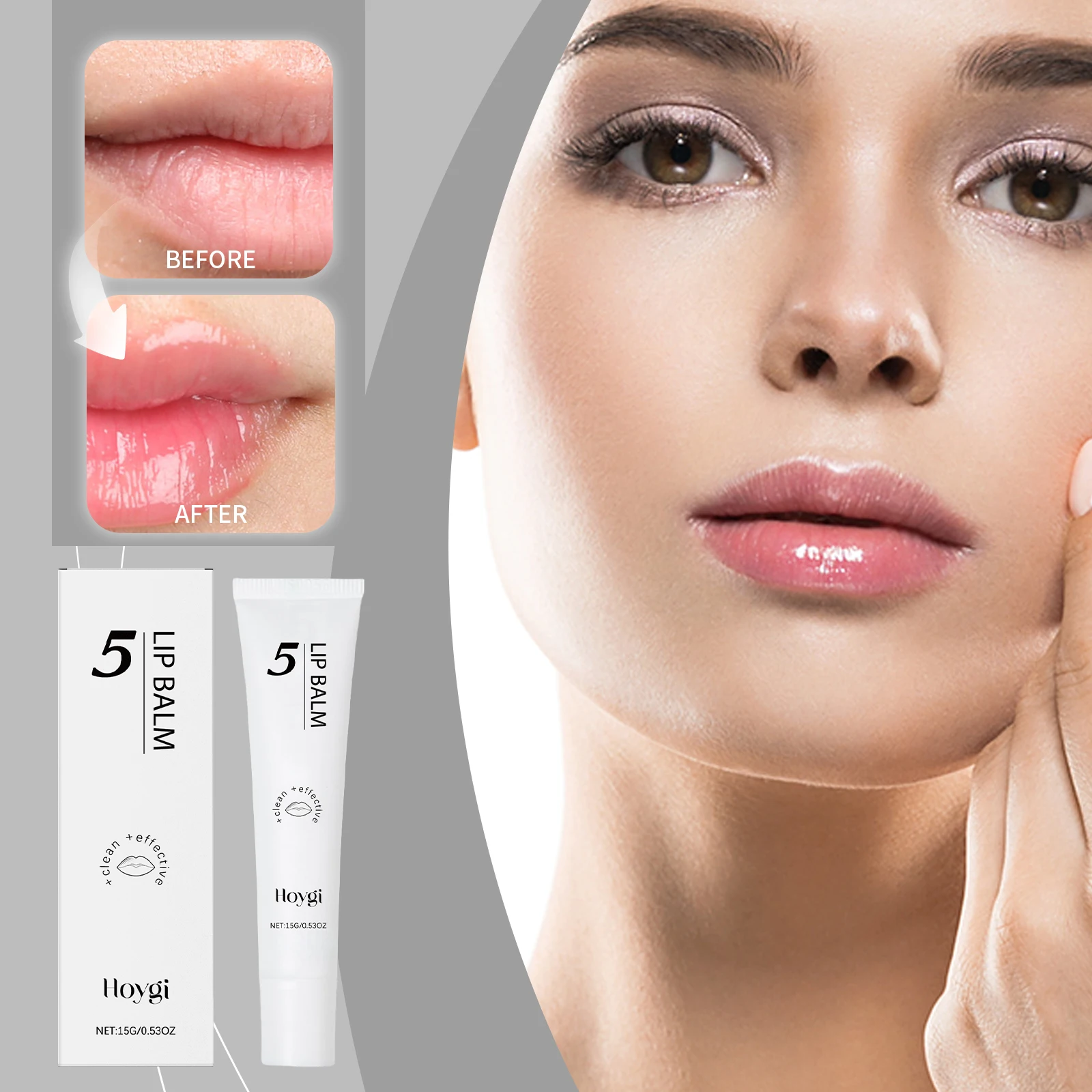 Zestaw 5 balsamów do ust - nawilżający zestaw do pielęgnacji ust, nawilżający, łagodzący, regenerujący suche, popękane usta