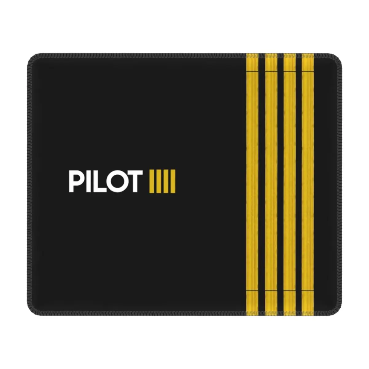 Pilot Captain Stripes Mouse Pad Rubber Mousepad Stitched Edges For Gaming Desk Computer Aviation Airplane Aviator Mouse Mat