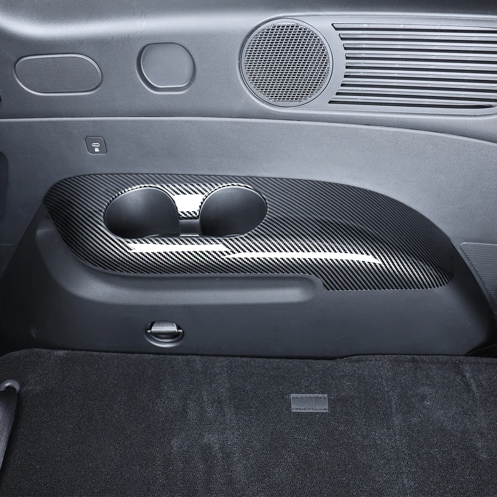 For Hyundai Palisade LX3 2025 2026 Third Row Water Cup Holder Cover Carbon Fiber Wood Grain Style Car Inner LHD - Image 4