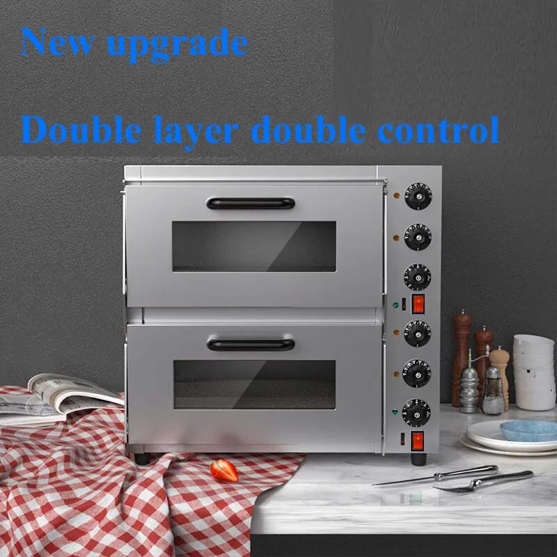 Commercial Double-layer Large-capacity Pizza Tart Cake Double-layer Independent Temperature Control Multifunction Oven Provided
