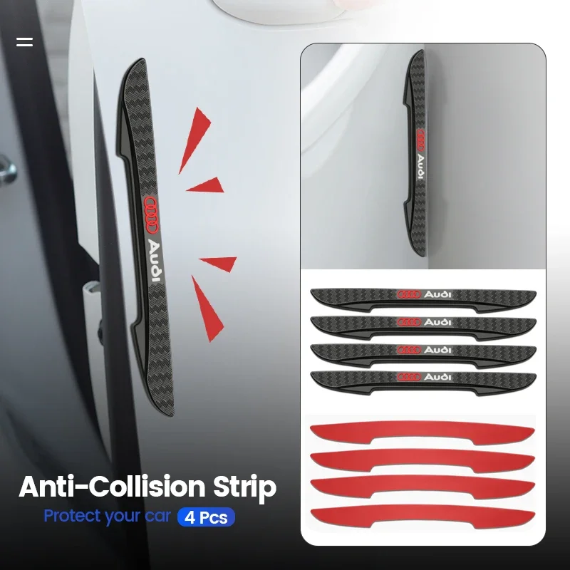 4 قطعة المطاط باب السيارة واقي للحواف المضادة للتصادم ملصقات واقية لأودي A3 A4 Q1 Q2 Q3 B6 A5 A6 C7 Q5 B9 B7 C6 #2