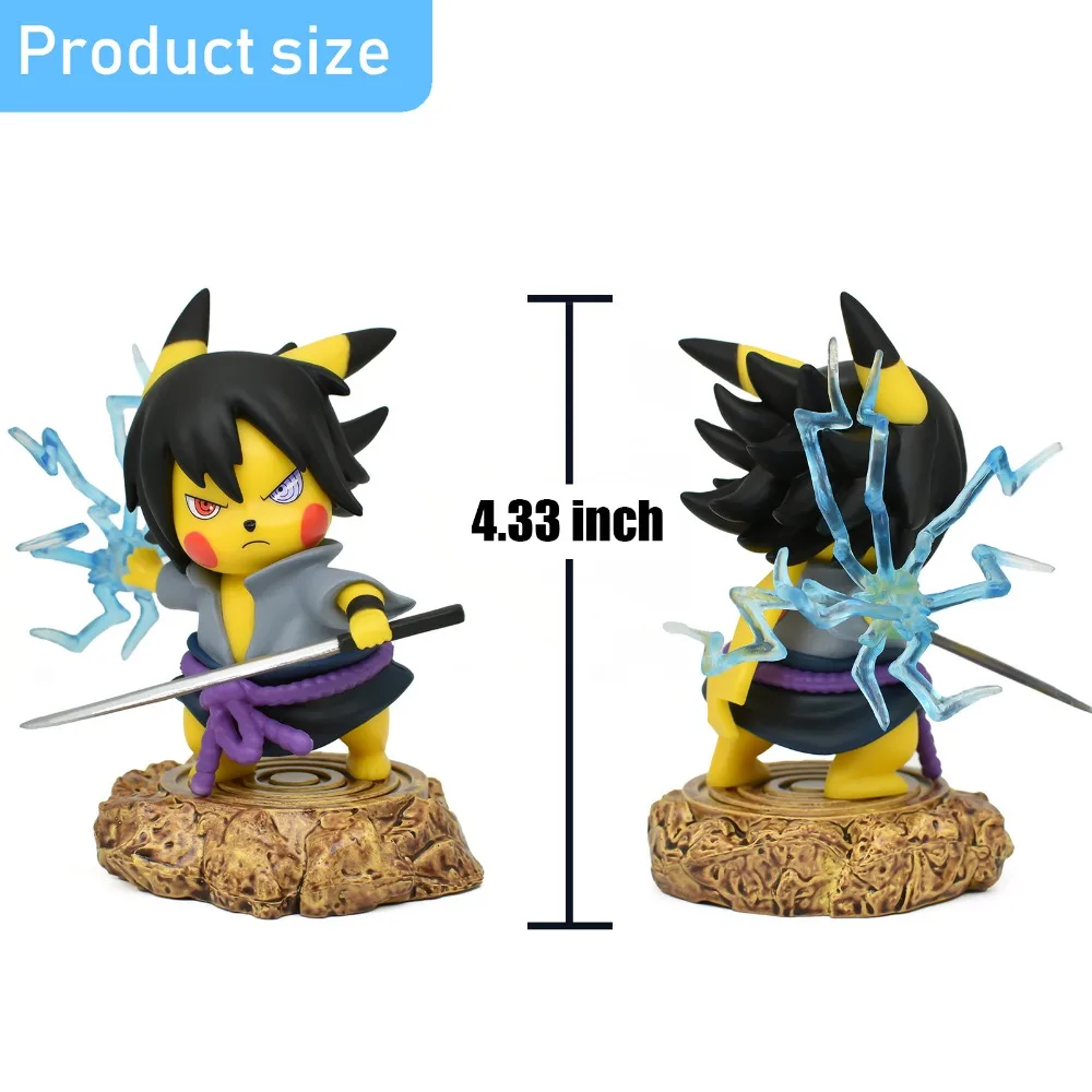 Anime Figure Naruto Sasuke Cosplay Pikachu Action Figure Toys Halloween Gift Doll 11cm/4.33in