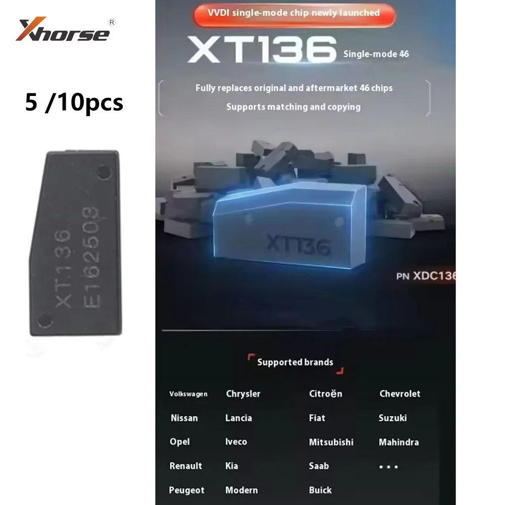 5-10pcs/lot Xhorse XT136 VVDI Single-mode Chip Fully Replaces Original and Aftermarket 46 Chips for VVDI2 VVDI Key Tool
