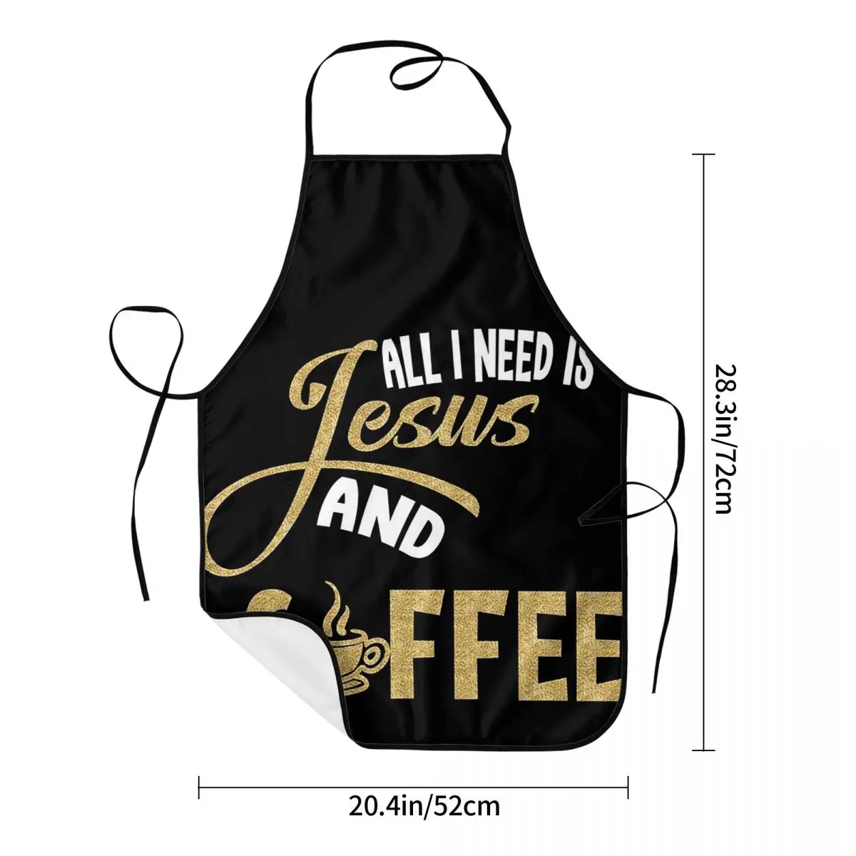 All I Need Is Jesus And Coffee Christian Apron Chef Cooking Cuisine Tablier Sleeveless Bib Kitchen Cleaning Pinafore Women Men