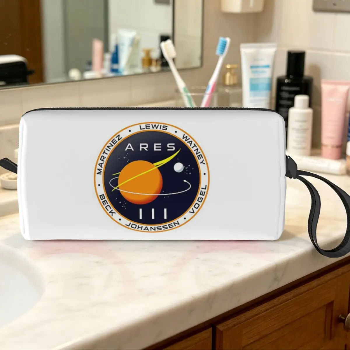 Ares 3 Mission To Mars - The Martian Badg Makeup Bag Cosmetic Organizer Toiletry Cosmetic Bag for Women Beauty Travel