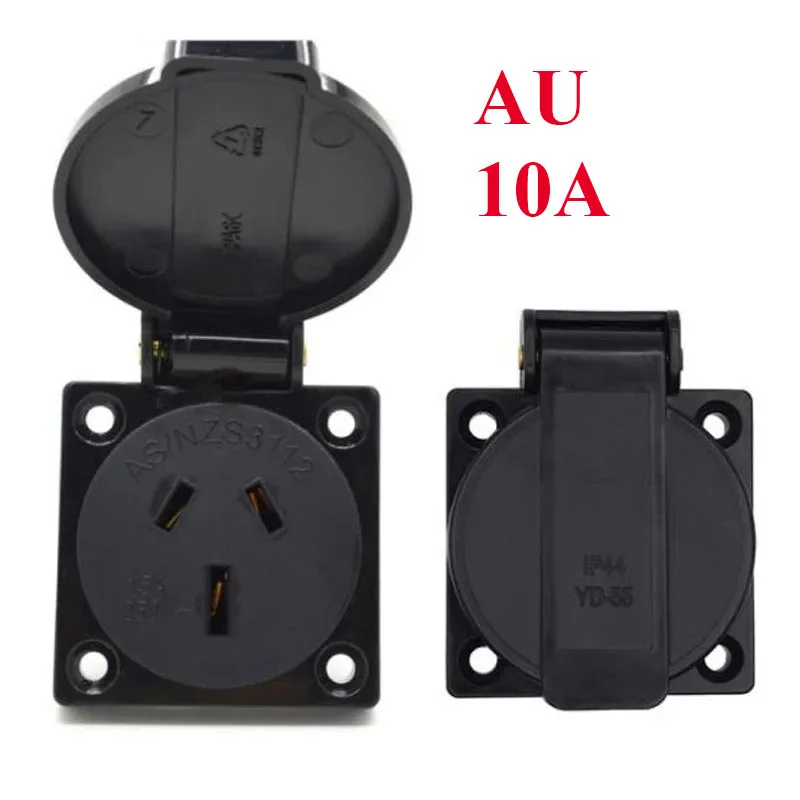 1 STKS Zwart Blauw 2 P + E Multifunctionele China VS UK Australië Nieuw-Zeeland EU Duitsland Frankrijk Zwitsers Brazilië Industriële Waterdichte Socket