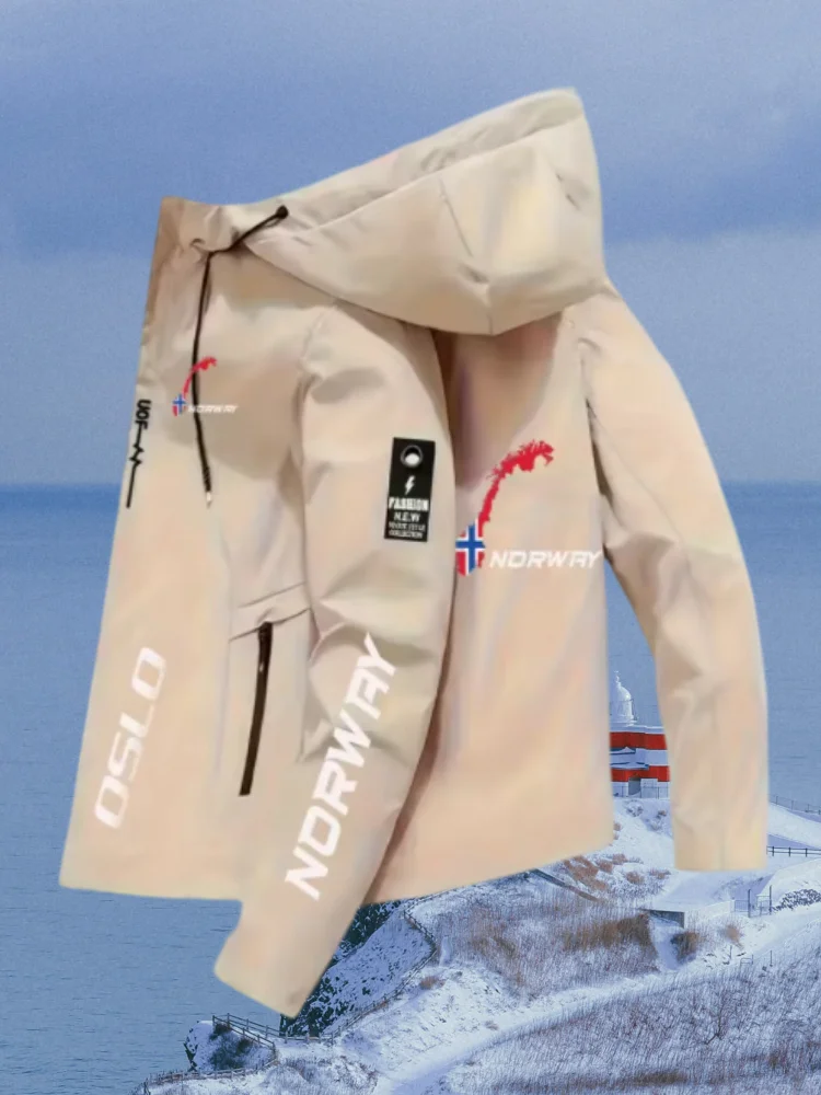 High end design brand exquisite British flag printed zipper jacket for spring autumn comfortable daily walking lightweight top