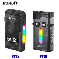 BORUiT EV10/EV15 Flashlight LED Rechargable Light RGB Atmosphere Lights EDC Keychain Magnetic Camping Fishing Torch Emergency