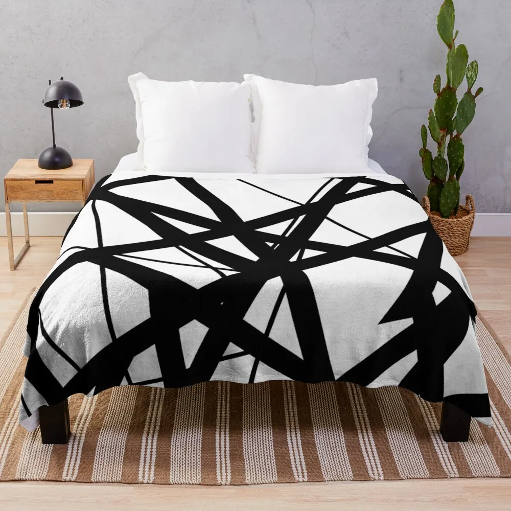 

EVH: authentic Black & White Stripes design (pure white) Throw Blanket For Sofa Thin wednesday Blankets