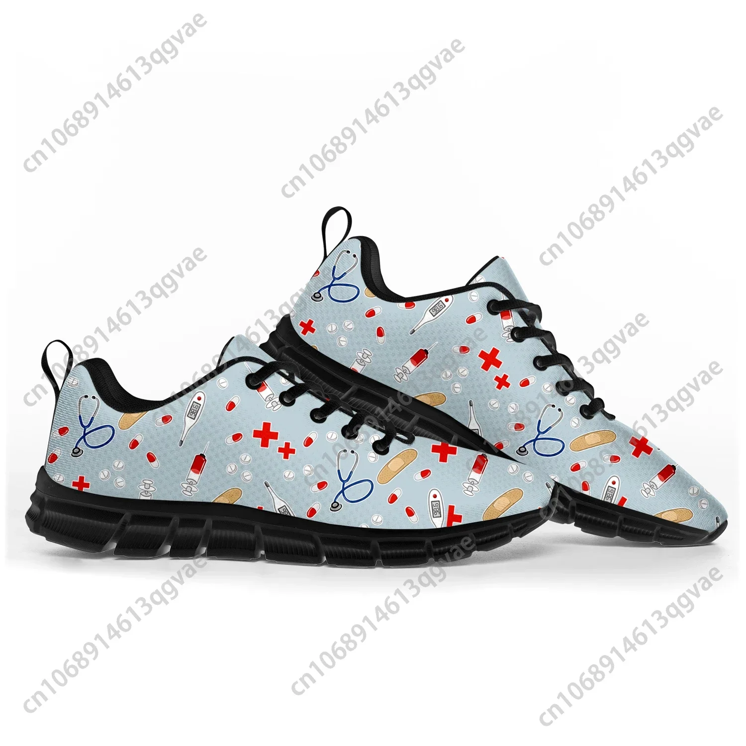 Hospital Nurse Heart Pop Sports Shoes Mens Womens   Sneakers Casual Custom High Quality Couple Shoes Black