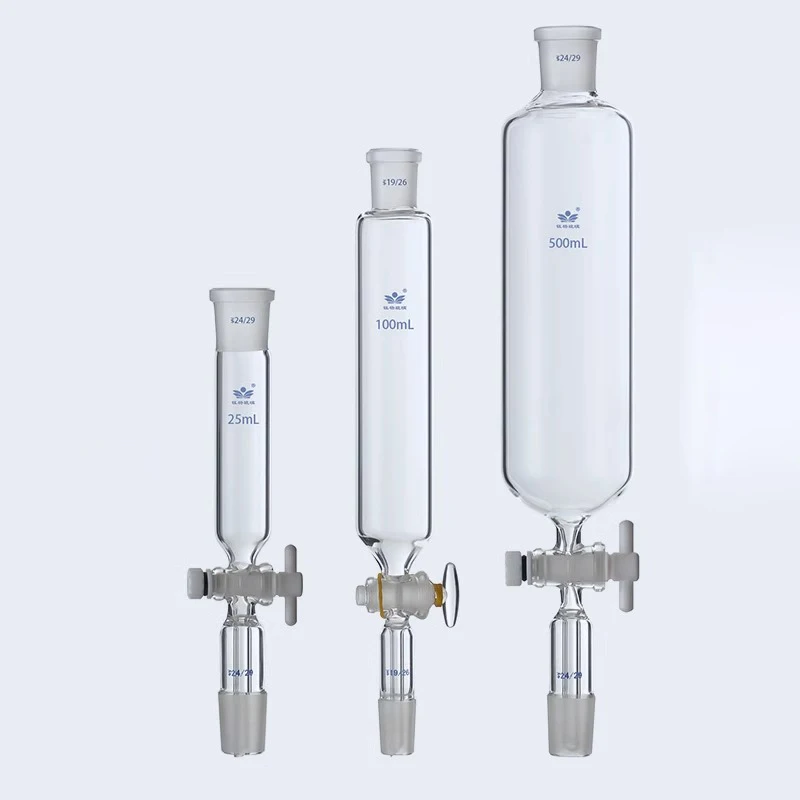 1pc 10ml-1000ml Lab Borosilicate Glass Cylindrical Separatory Funnel for Chemical Experiments