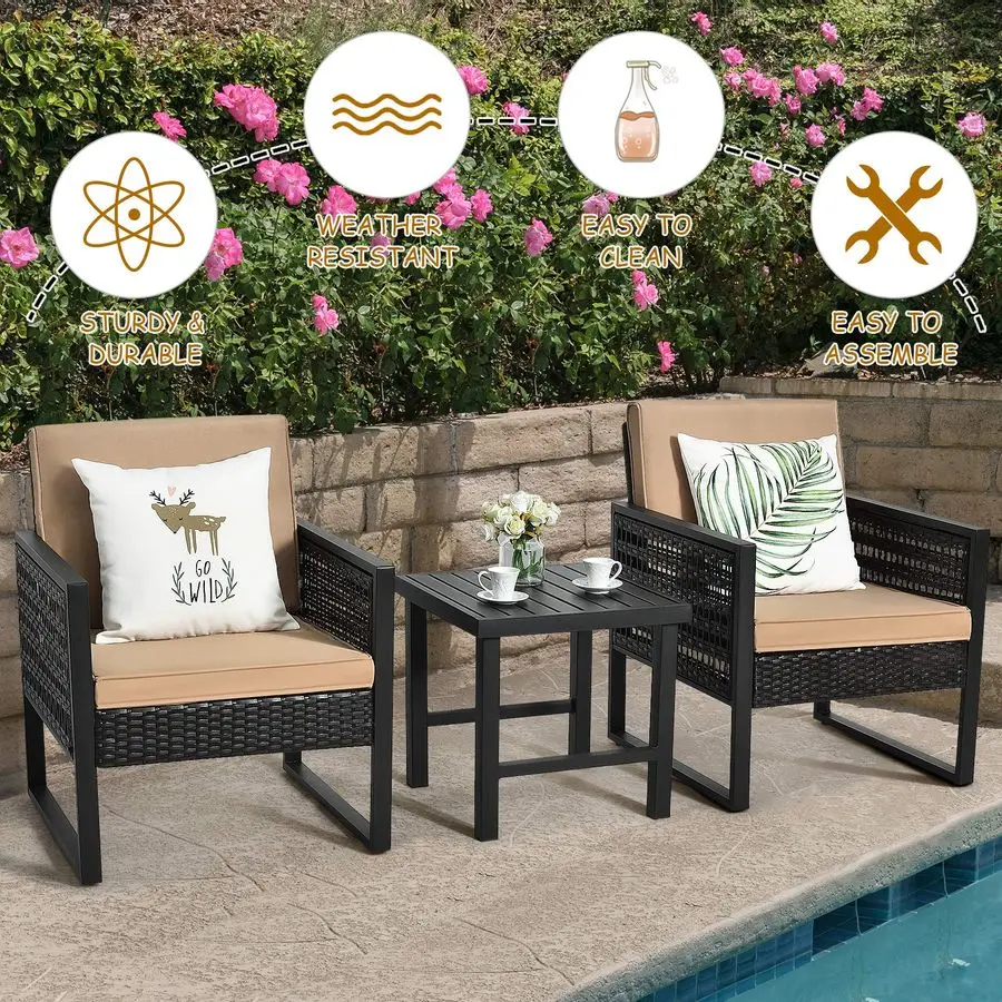 3 Piece Patio Wicke…