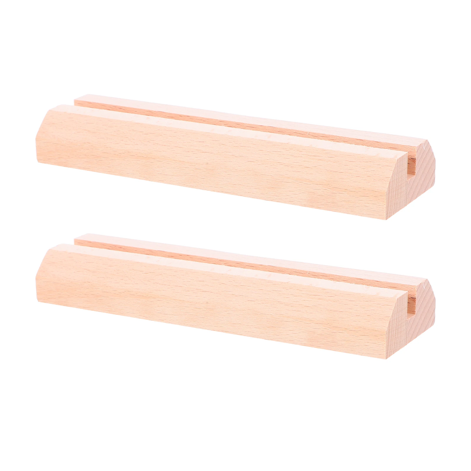 

2Pcs Wooden Holder 8mm Slot Picture Holder Stand Display Stands Stand for Menu Office Table Number Display