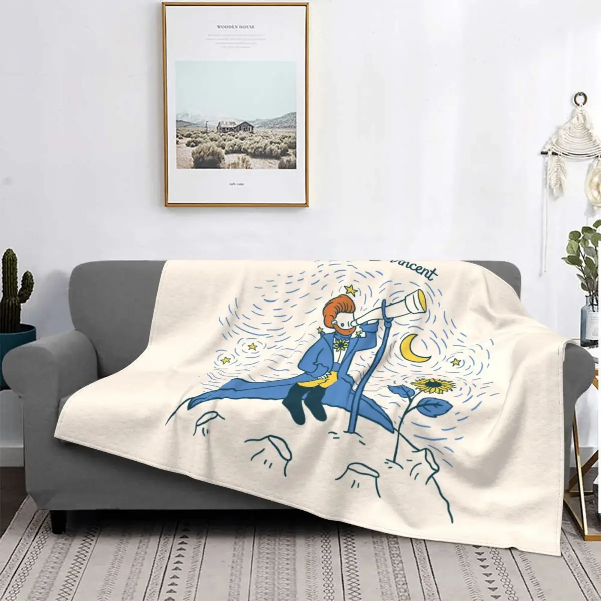 Le Petit Vincent Van Gogh Blankets Warm Flannel Classic Painting Throw Blanket for Sofa Office Bedspreads