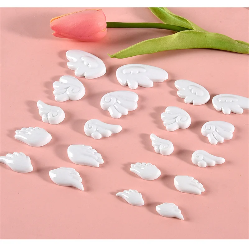 20Pcs Cute White Angel Wings Flatback Resin DIY Home Decor Craft Supplies Kawaii Phone Case Patch Cabochon Scrapbooking Material