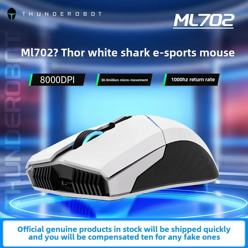 

THUNDEROBOT ML701 White Shark ML702 Wireless Dual-mode Lightweight Mouse Esports Gaming Computer For PC Laptop Tablet Computer