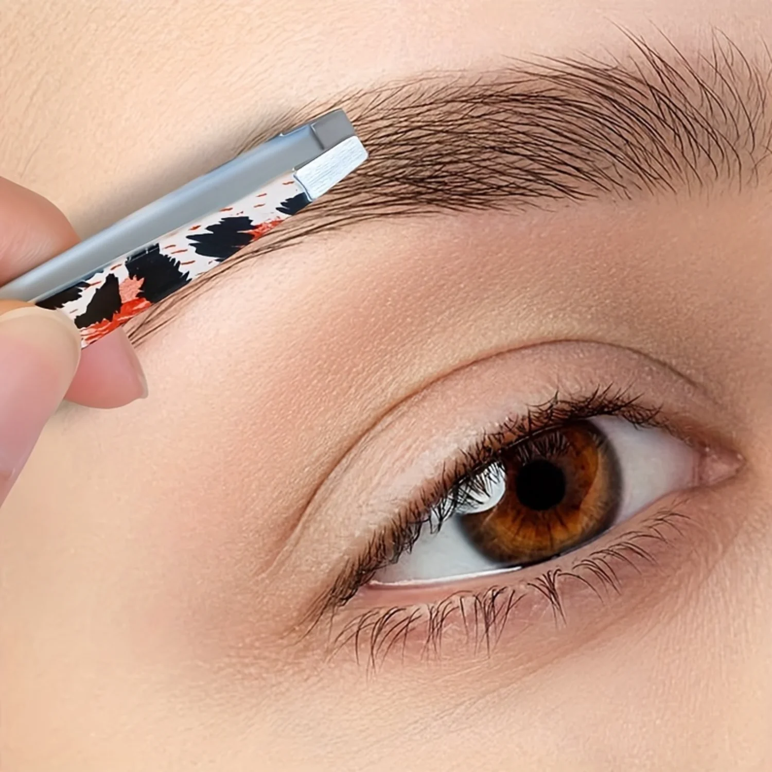 4pcs. Beauty Facial Retouching Leopard Print Tweezers, All-metal , High-precision Clamp, Can Be Used To Retouch Eyebrows, Eyelas