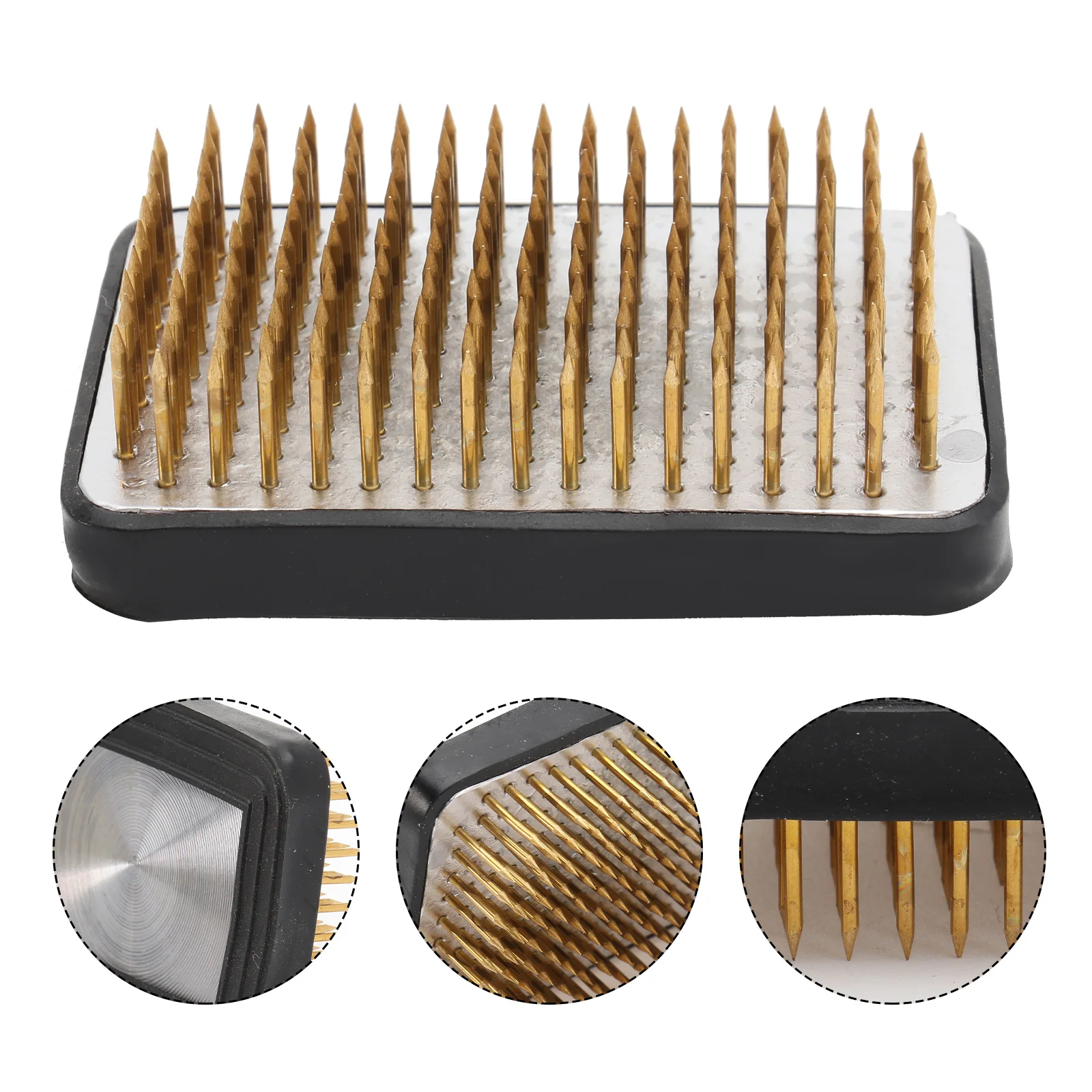 

Copper Needle Flower Arrangement Tool Square Base Holder Sturdy Needles Non Slip Bottom Rubber Wear Resistant Vase Round