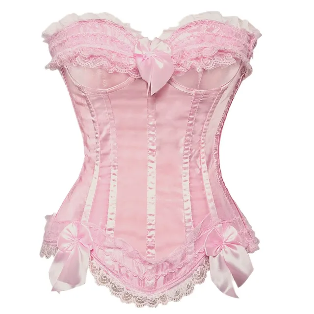 Seksowny koronkowy gorset na biust Top kobiety w stylu Vintage satynowa kokardka gorsetowa bielizna z zamkiem błyskawicznym Plus rozmiar urządzenie do modelowania sylwetki burleskowe gorsety