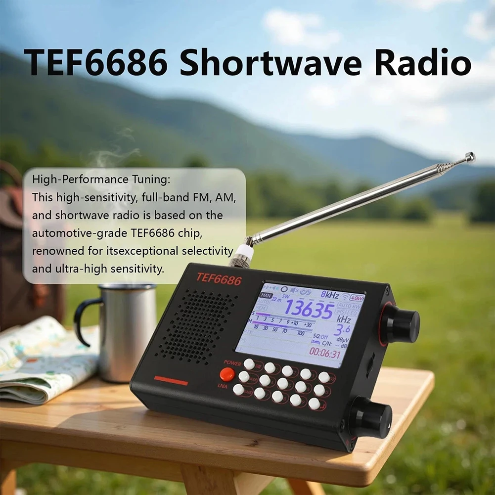 TEF6686 Portable Shortwave Radio For FM  AM SW LW For Ultra Sensitivity For Full Band Equipped With A 2.8-inch Touch Screen