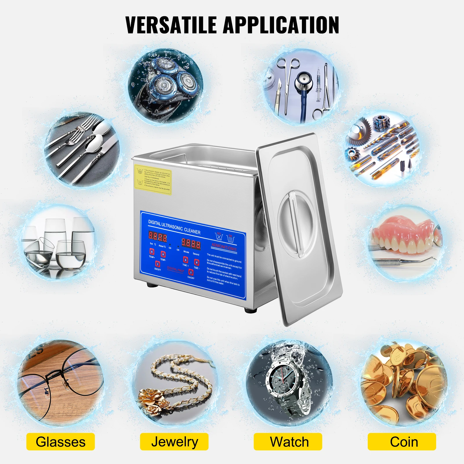 SucceBuy 1.3L 2L 3L 6L 10L 15L 22L 30L Ultrasonic Cleaner Lave-Dishes Portable Heated Washing Machine Ultrasound Home Appliances