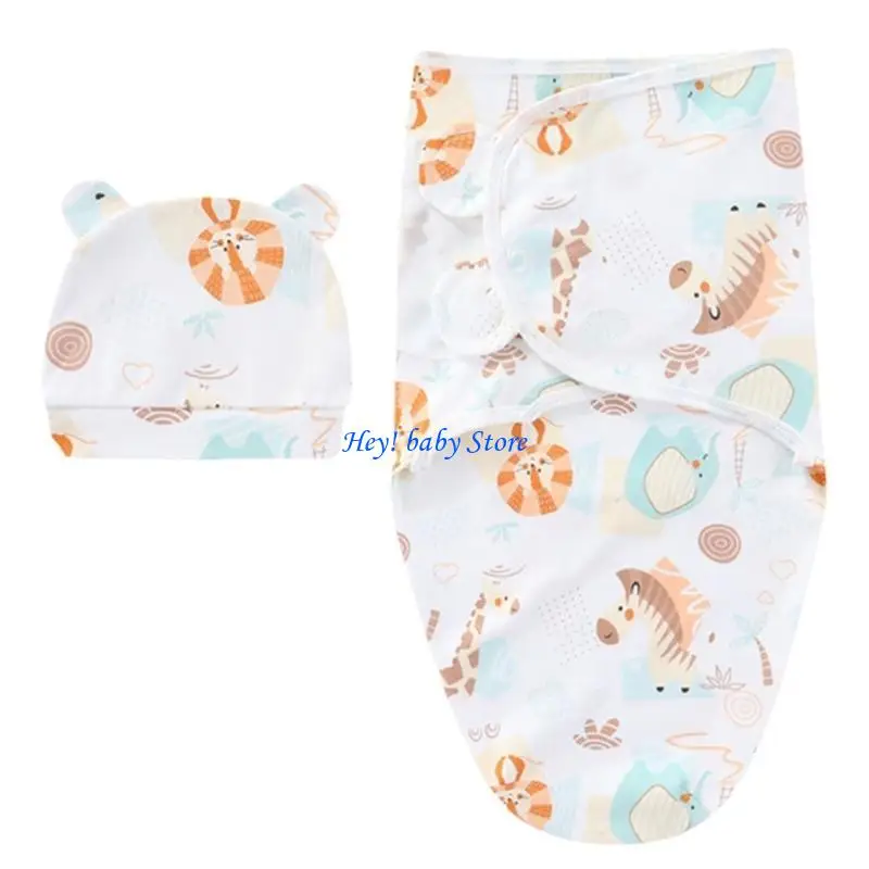Bolsas Q1fe para los recién nacidos Bolsos dormir para bebés niños con manta algodón sombrero