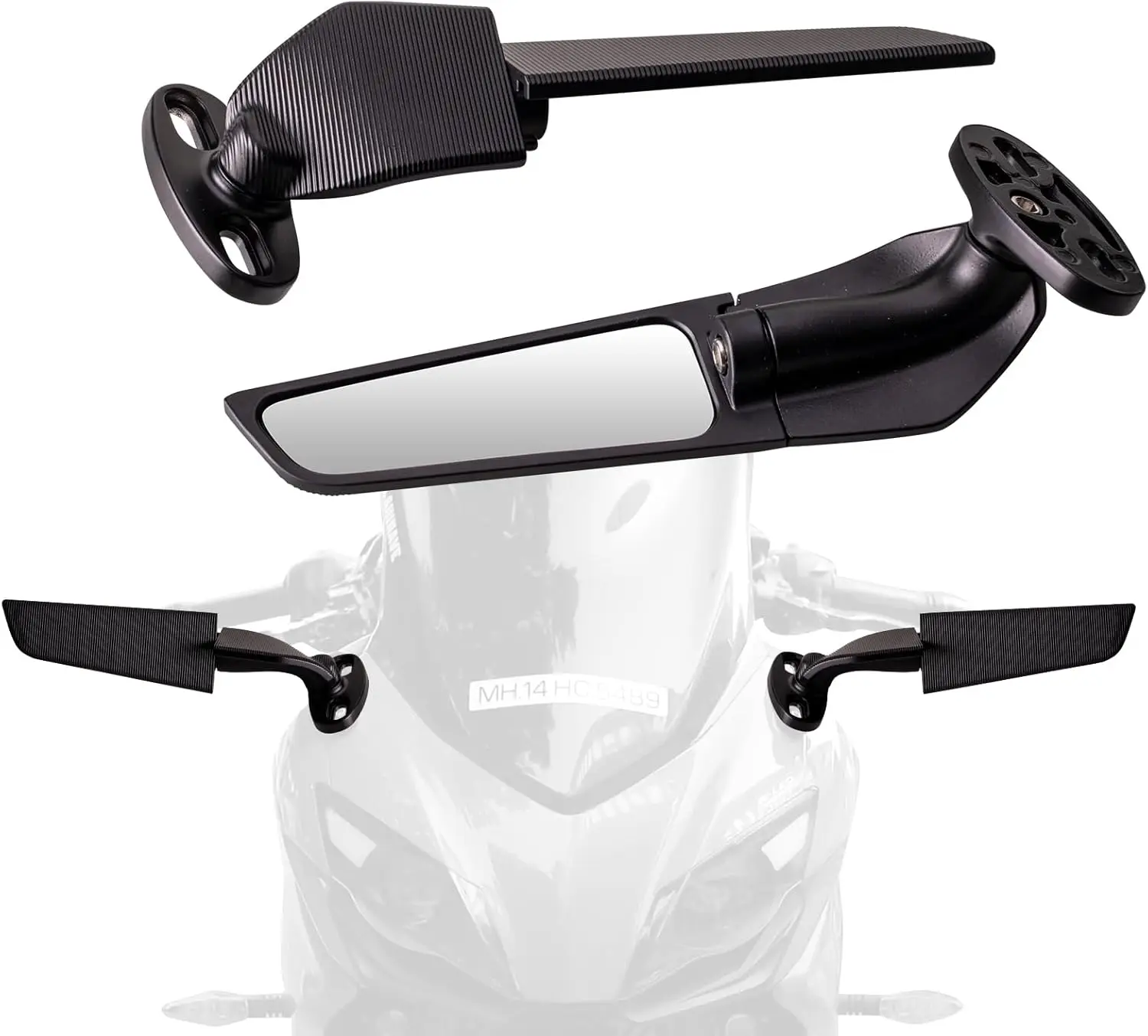 Motorcycle Mirror Modified Wind Wing Adjustable Rotating Rearview Mirror For Ducati Aprilia Honda Suzuki Yamaha Kawasaki BWM KTM