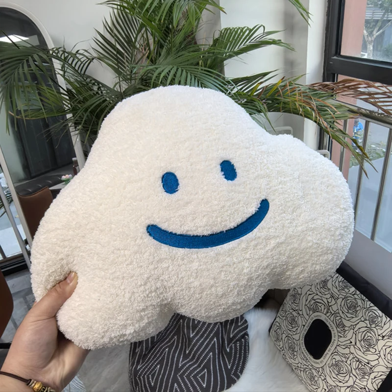 Ins Wind Cute Cloud Pillow Super Soft Cushion Smiling Face Dormitory Decoration Nap Sleeping Doll Female Birthday Gift