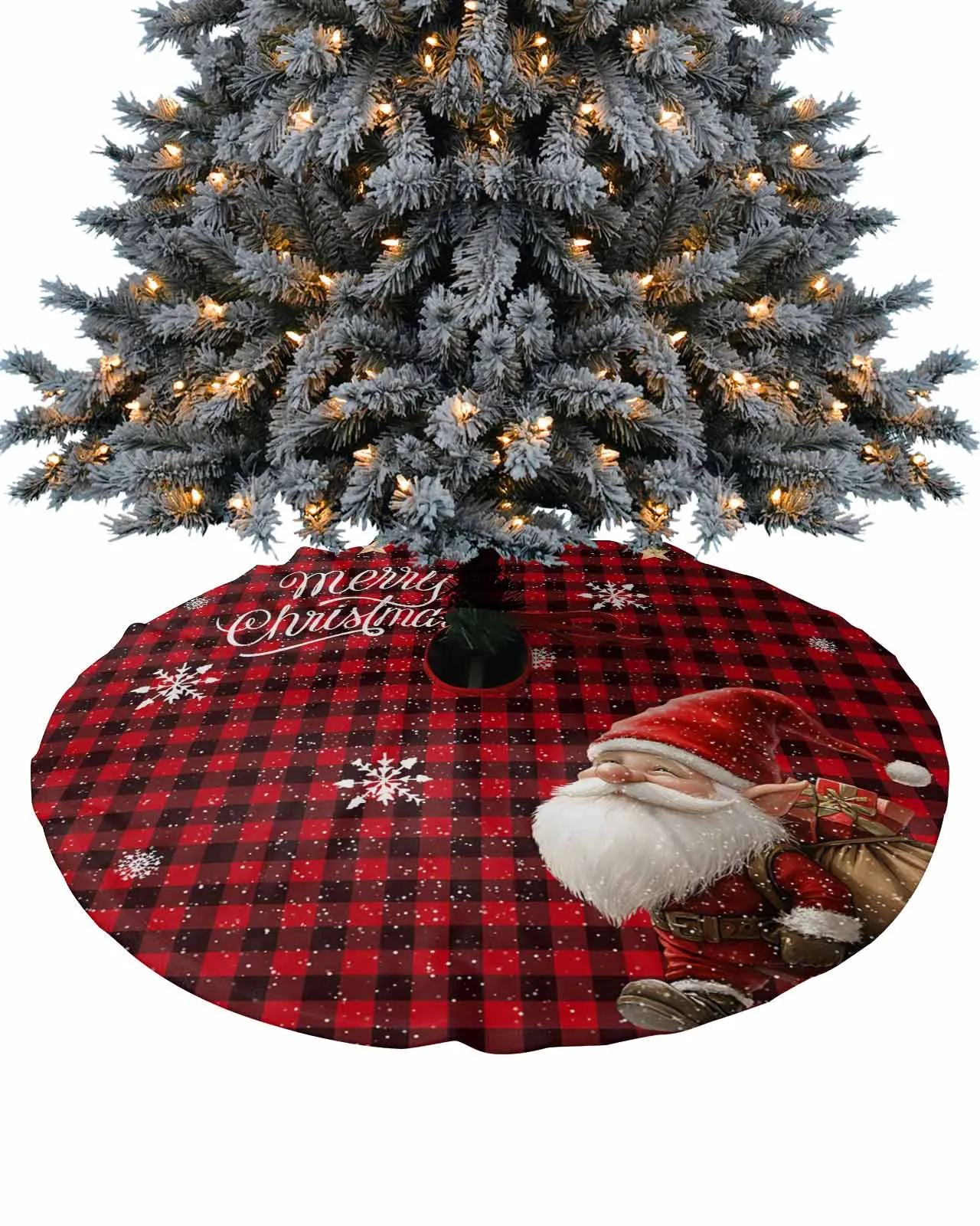 Christmas Goblin Gift Snowflakes Skirt Xmas Decorations for Home Supplies Round Christmas Tree  Skirts Base Cover