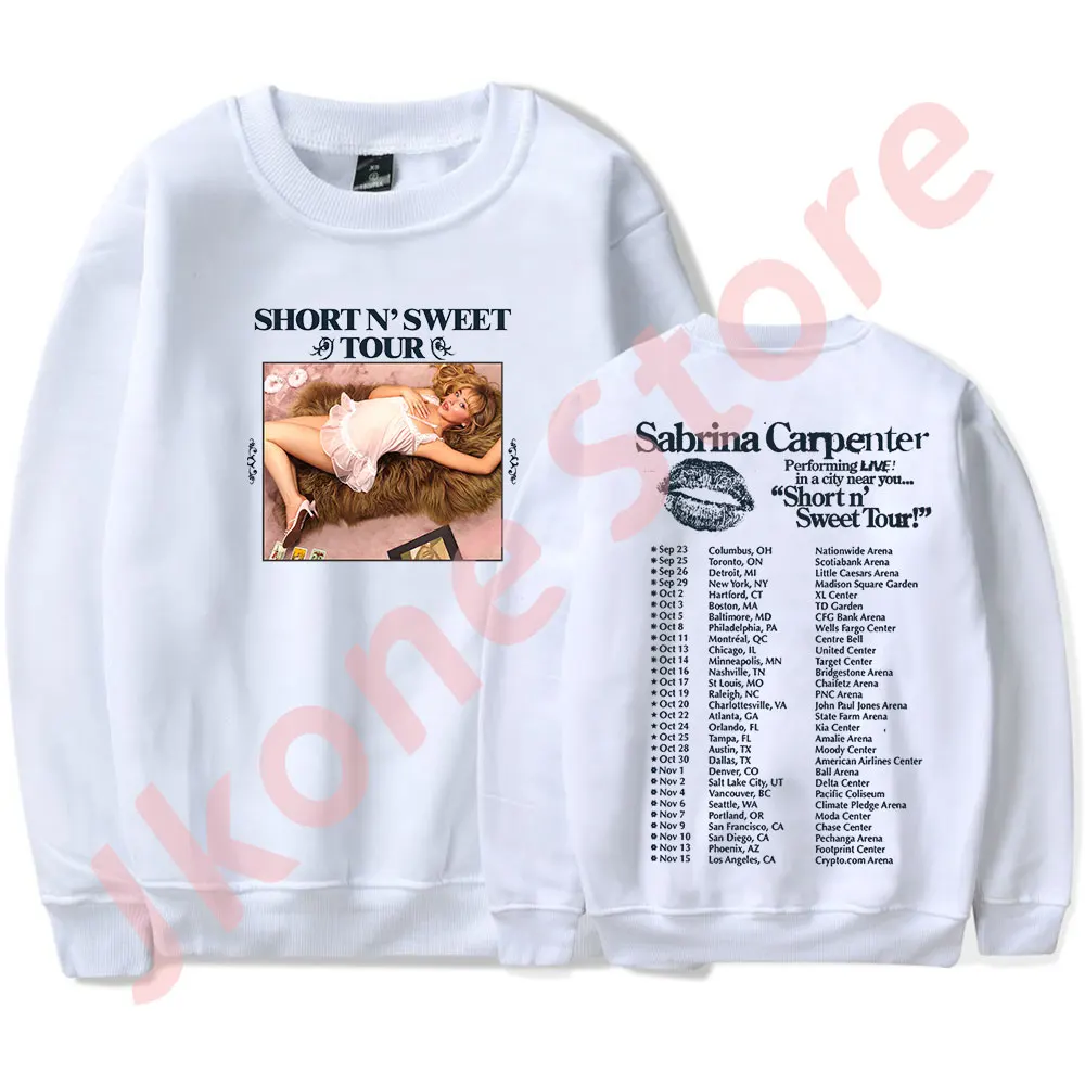 Sabrina Carpenter Short n' Sweet Tour Merch Crewneck Sweatshirts Unisex Fashion Casual Long Sleeve T-shirts