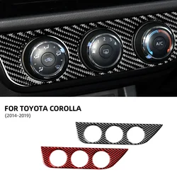 Carbon Fiber Black Fit for Toyota Corolla 2014 2015 2016 2017 2018 2019 Air Conditioning Knob Car Acceccories Voiture Stickers