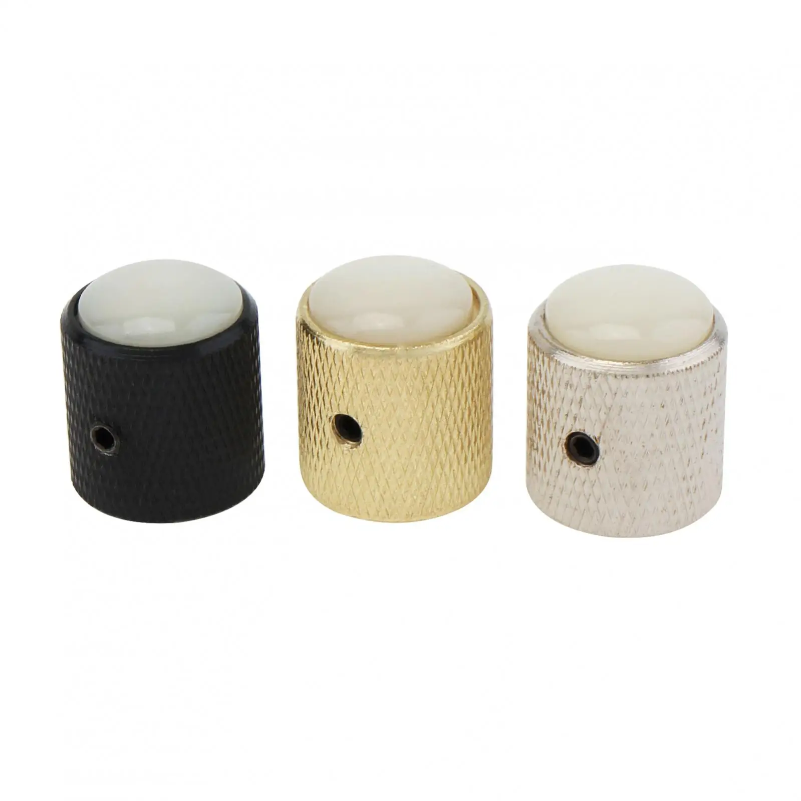 Metal Domed White Seashells Top Volume Tone Control Knob for Electric Guitar / Bass with Adjusting Wrench, Volume Button