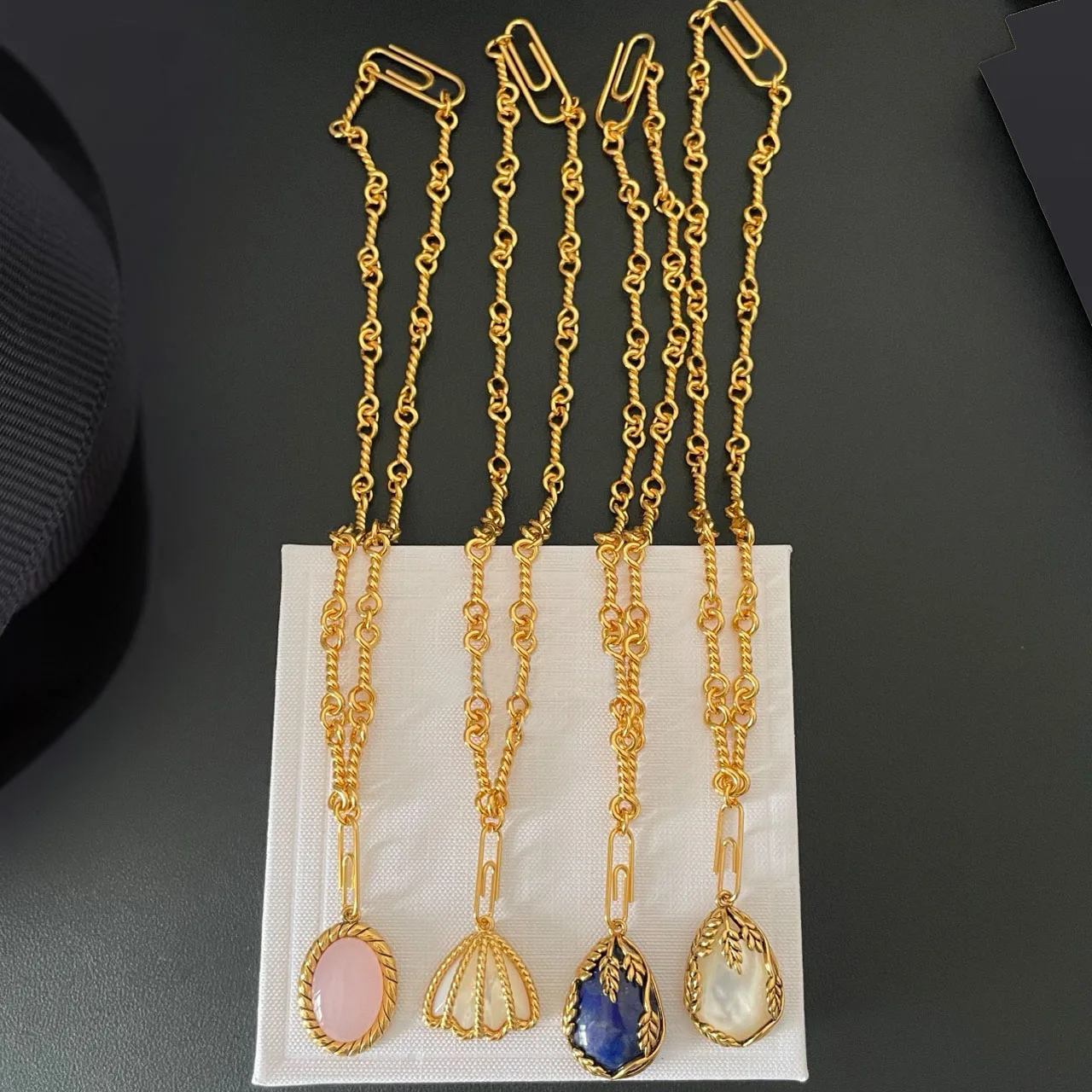 

Jewelry & Accessories Classic Style High-Quality Colorful Natural Stone Chain Necklace As A Team Gift For Women