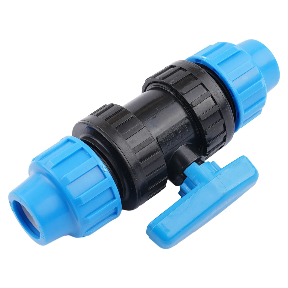 Connector Water Pipe Fittings Black Blue PE Valve Double Union Water Pipe Fittings For Home Gardening Gardening Production