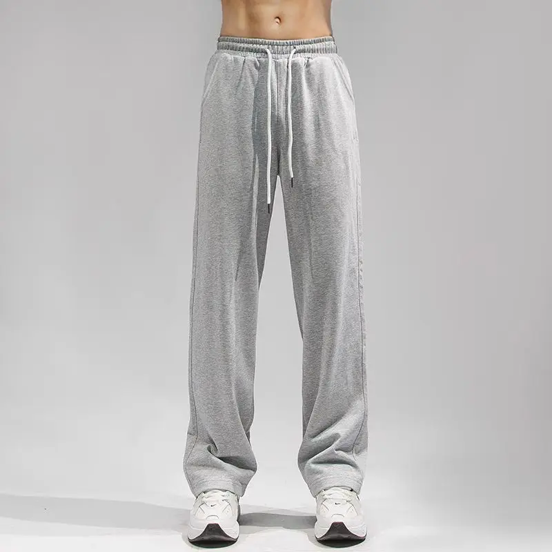 

Loose Straight Leg Sports Pants Men's Trendy Gray Sweatpants Autumn Loose Straight Leg American Style Drape