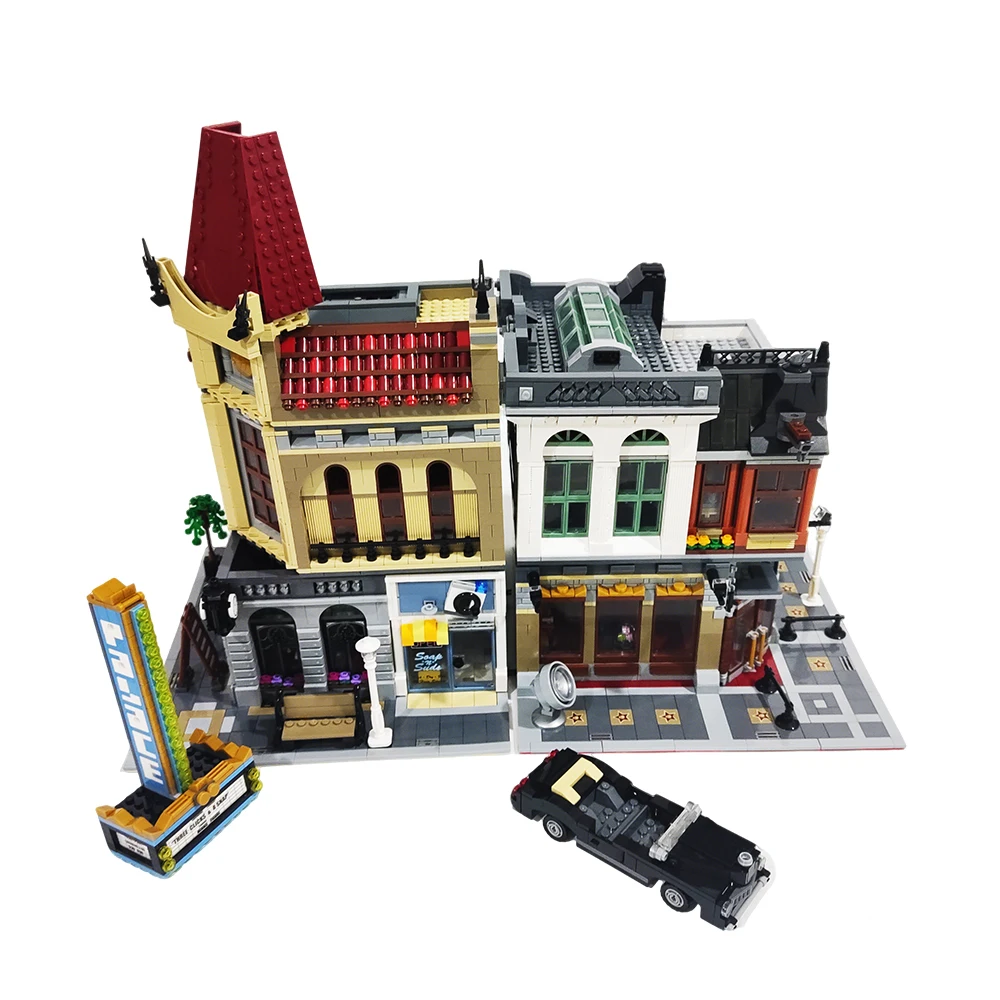 Street View Model Bouwstenen Paleis Bioscoop BrickBank Stadshuis Architectuur Bakstenen Montagesets Kerst Speelgoedcadeaus voor volwassenen - afbeelding 2