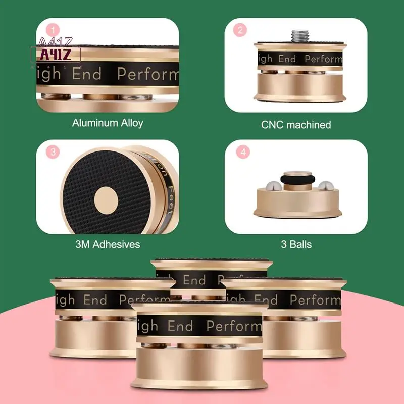 A41Z-Hifi Audio Speaker Stand Foot Pad Anti-Shock Absorber Spike Isolation Feet For Preamp Speaker Vinyl Record Player