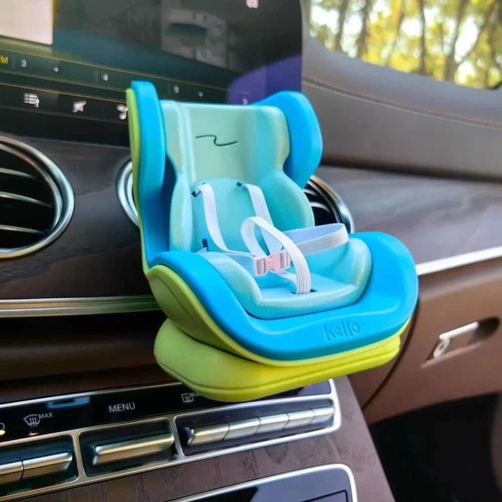 Assento de segurança para boneca de carro, cadeira de desenho animado, modelo de assento de carro, decoração para boneca, estilo interior de carro, presentes de aniversário de menina