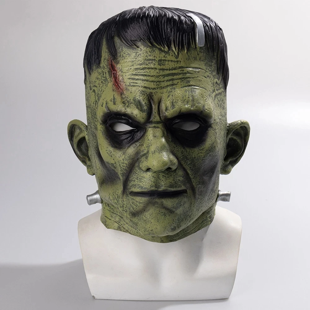 Máscara de Frankenstein, máscaras de Cosplay de monstruos del diablo, Mascarillas de zombis, máscaras de látex malvadas, máscaras faciales de Anime, accesorios de disfraz de Halloween