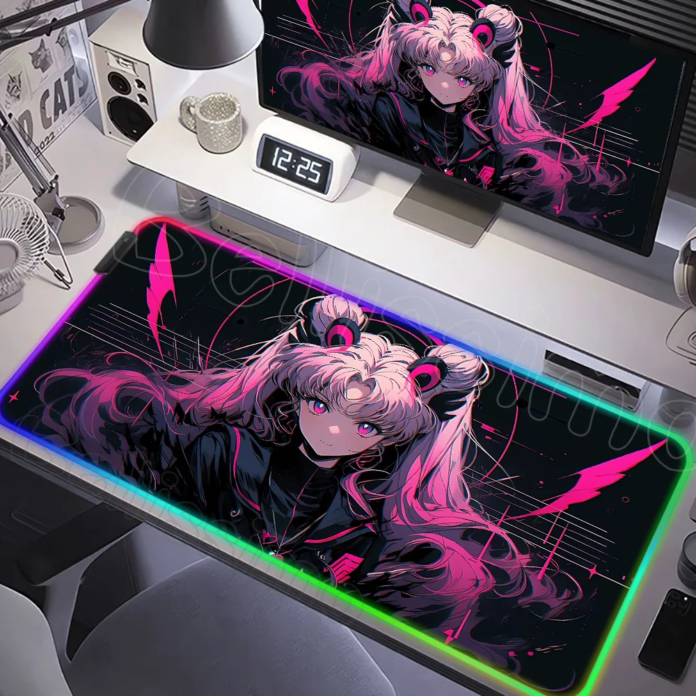 

Anime Sailor-Moon Mousepad Office Accessories Pc Gamer Mause Pad Gaming Mouse Mat PC Cabinet Desk Mat Computer Keyboard Mice Rug