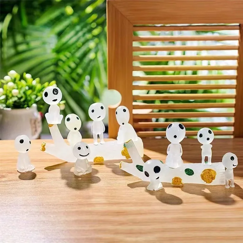 10-30pcs Luminous Tree Spirits Micro Landscape Figure Ornament Outdoor Glowing Miniature Statue Potted Desktop Accessorie