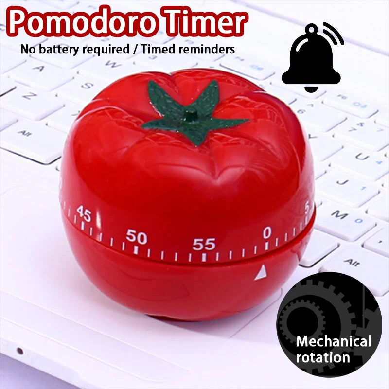 Kitchen Tomato Timer, Mechanical Countdown Alarm Clock, Electronic Reminder, Cooking & Game Timing Tool