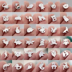 3Pcs Mini Animal Charms DIY Tassels Bracelets Jewelry Making Stainless Steel Pendant Wolf/Fox/Monkey/Camel/Dragon/Lizard Bulk